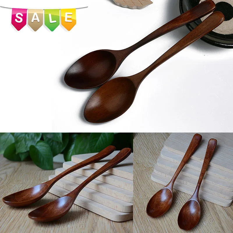 Hot Sale 1pc Lot Wooden Spoon Bamboo Kitchen Cooking Utensil Tool Soup Teaspoon Catering Kids Spoon kitchenware for Rice Soup