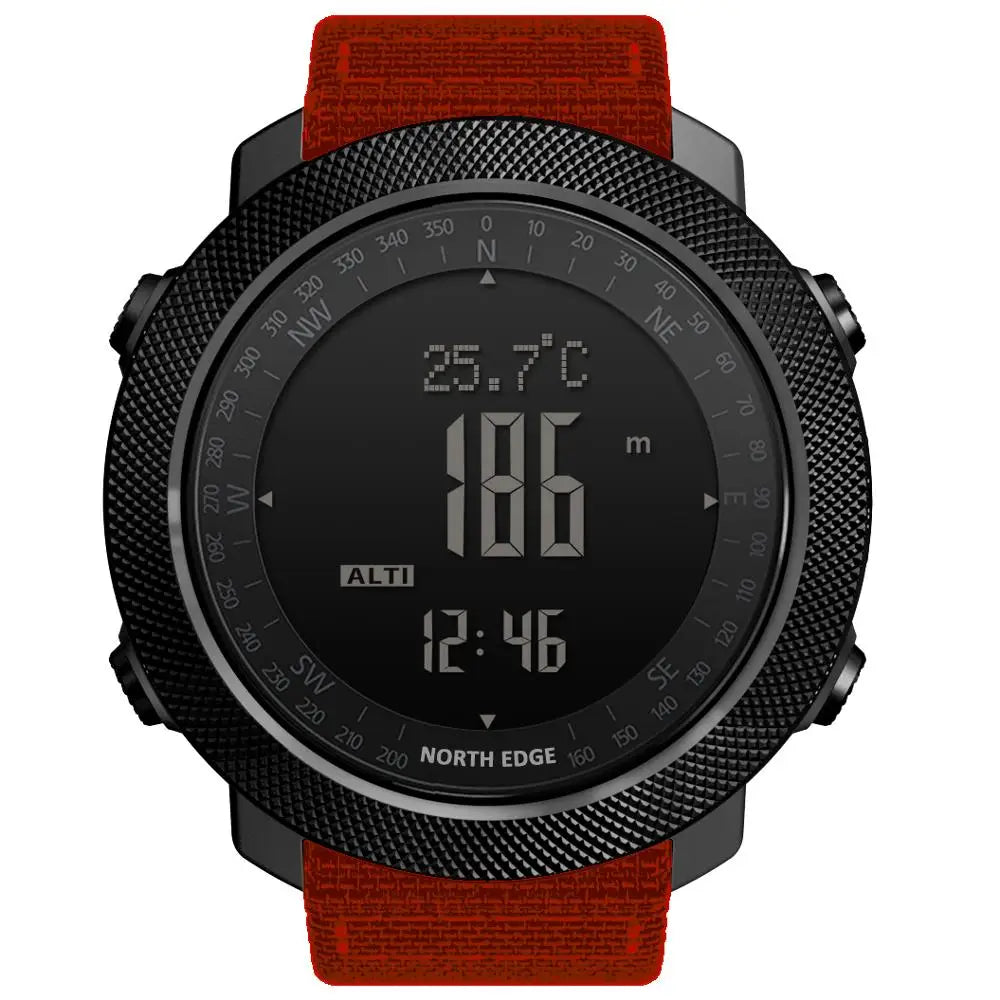 Men's sport Digital watch Hours NORTH EDGE APACHE 3 – Rugged Outdoor Smartwatch with Altimeter, Compass, Barometer & More