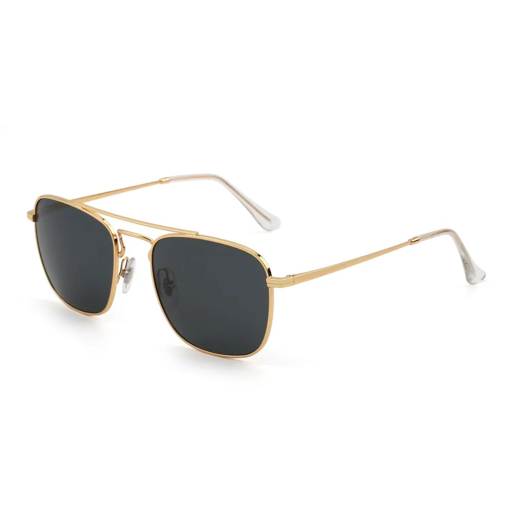 Fashion Glass Lenses Men Women Square Sunglasses Brand Designer Metal Frame UV400