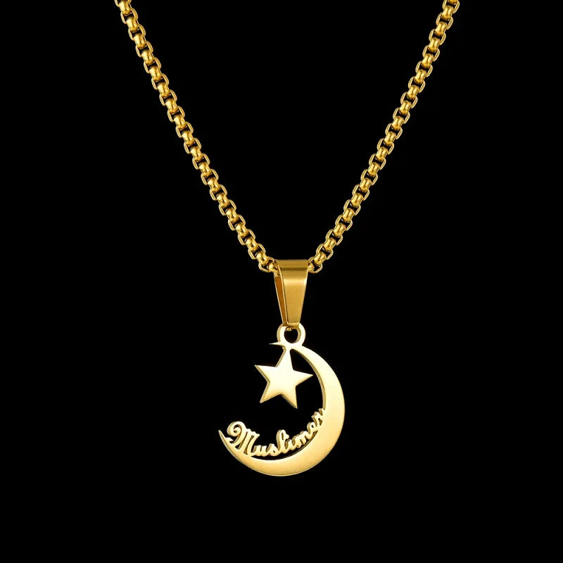 Royal Elegance: Custom Stainless Steel Name Necklace with Crown Pendant & Thick Chain