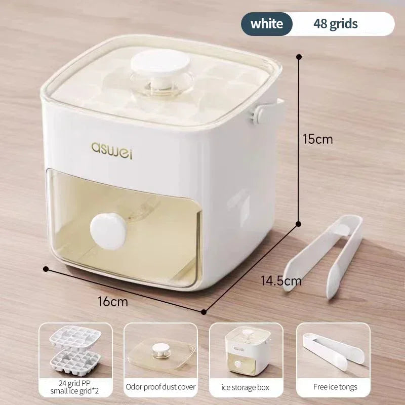 Elegant Ice Storage Tray – Quick-Click Mold for Effortless Ice Making