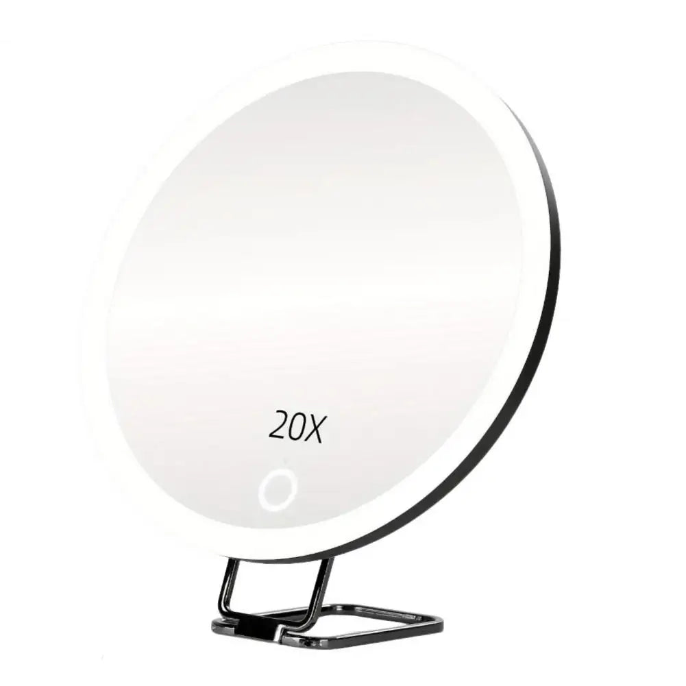 10/20/30X Magnifying Mirror With LED Light Tweezers 360 Degrees Rotary Wall Hanging Desktop Magnified Makeup Vanity Mirror Home