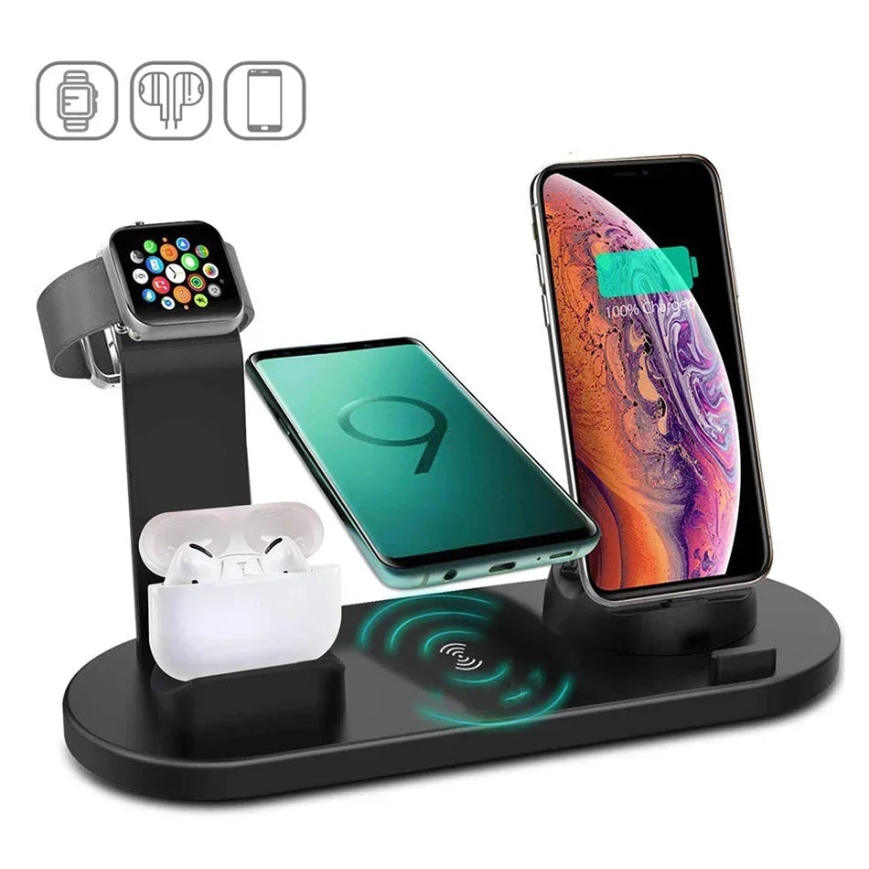 30W 7 in 1 Wireless Charger Stand Pad For iPhone 16 15 14 Pro Max Apple Watch Airpods Pro iWatch 8 7 Fast Charging Dock Station