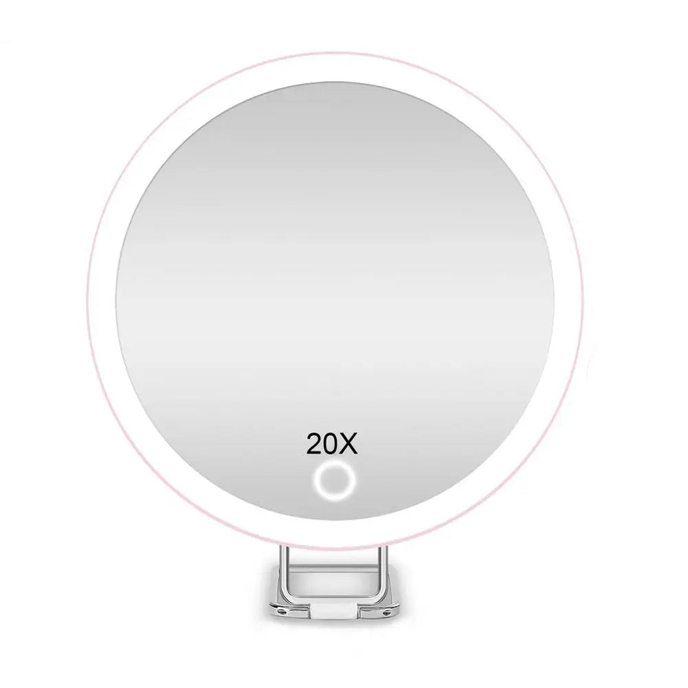 10/20/30X Magnifying Mirror With LED Light Tweezers 360 Degrees Rotary Wall Hanging Desktop Magnified Makeup Vanity Mirror Home