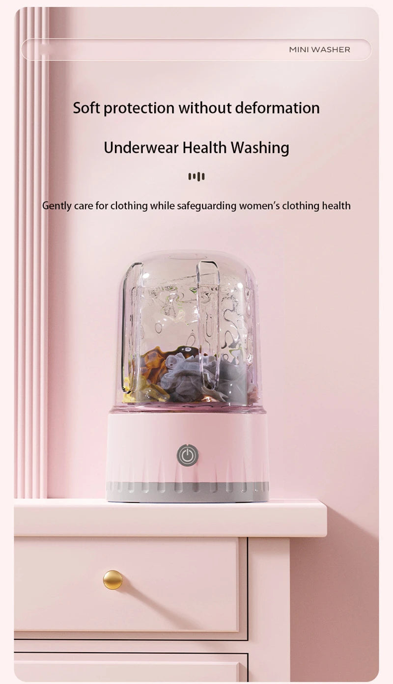 Mini Laundry Cup 1L Wireless Portable Underwear&Socks Automatic Washing Machine Rechargeable For Travel Home Dormitory