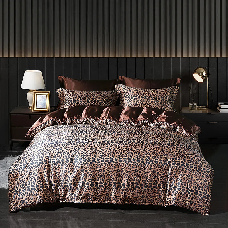 Luxury Satin Bedding Set With Fitted Sheet Duvet Cover High End Bedding Sets High Density Satin Solid Color Bedding