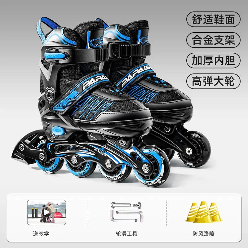 Adjustable Inline Roller Skate Shoes Professional Flashing Sliding Sneaker Outdoor Racing Speed Skating 4 Wheels Shoes Gifts