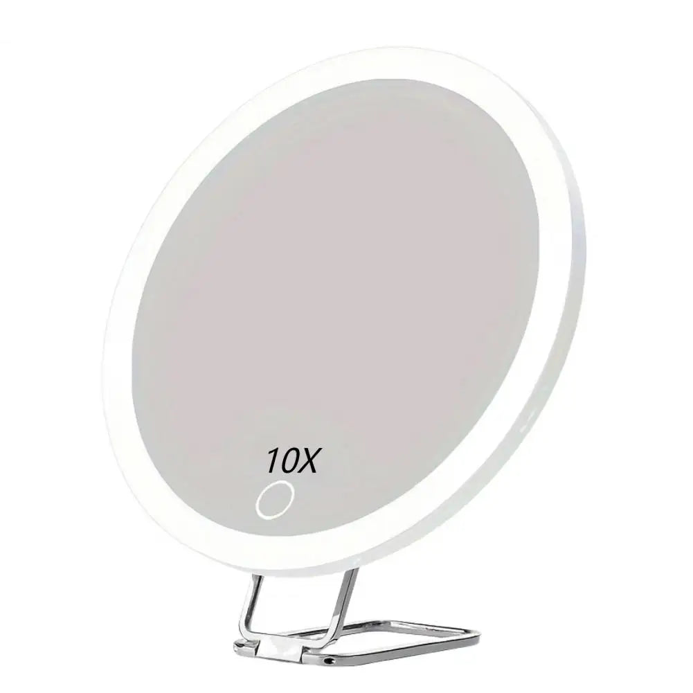 10/20/30X Magnifying Mirror With LED Light Tweezers 360 Degrees Rotary Wall Hanging Desktop Magnified Makeup Vanity Mirror Home
