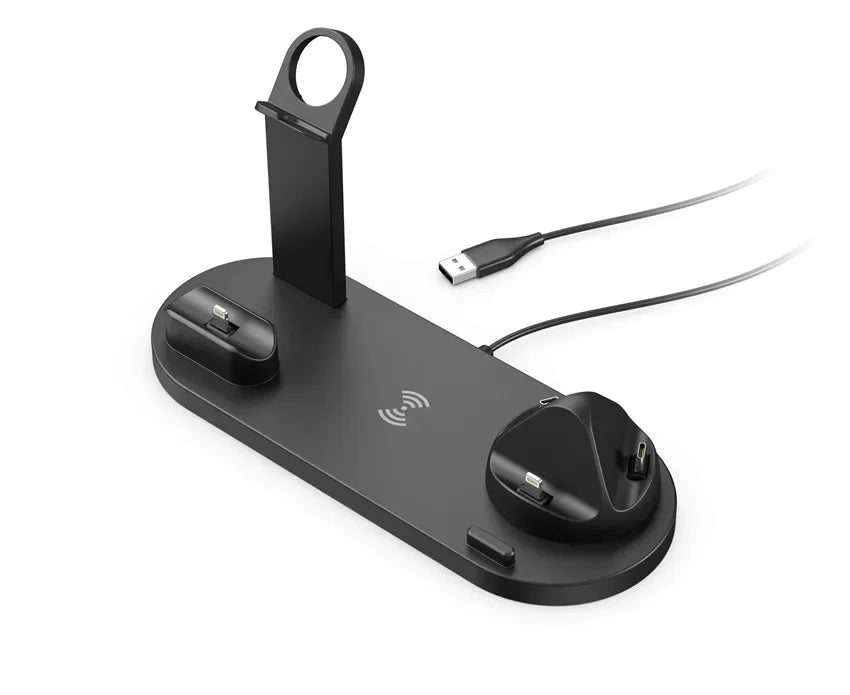 30W 7 in 1 Wireless Charger Stand Pad For iPhone 16 15 14 Pro Max Apple Watch Airpods Pro iWatch 8 7 Fast Charging Dock Station