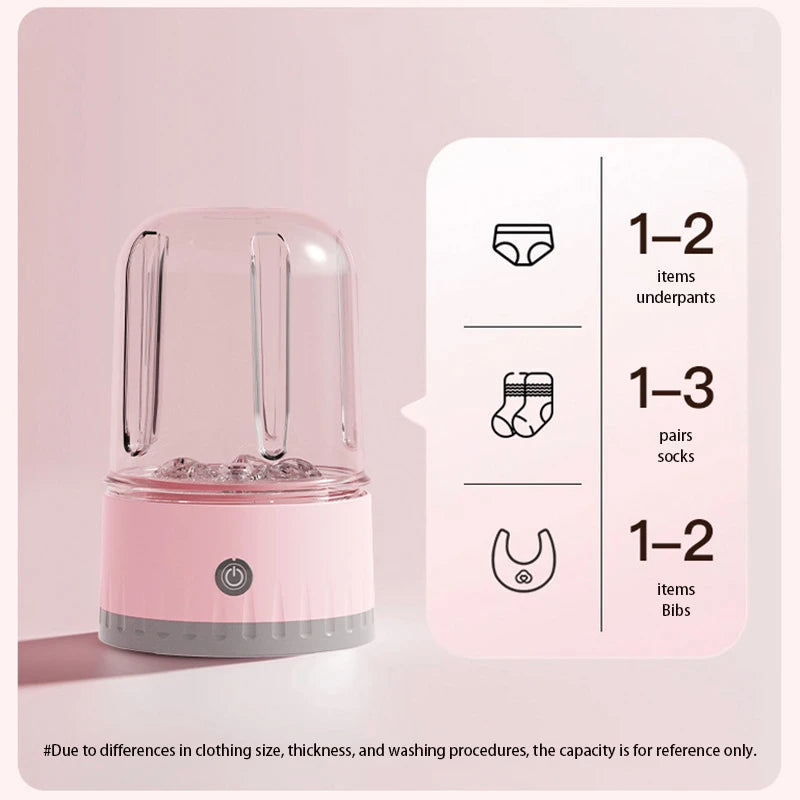 Mini Laundry Cup 1L Wireless Portable Underwear&Socks Automatic Washing Machine Rechargeable For Travel Home Dormitory