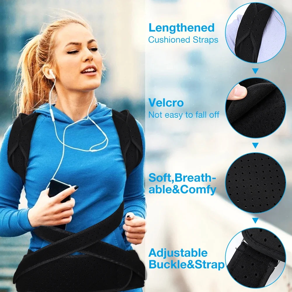 Posture Perfect Adjustable Back Brace – Pain Relief & Full Support for Men & Women