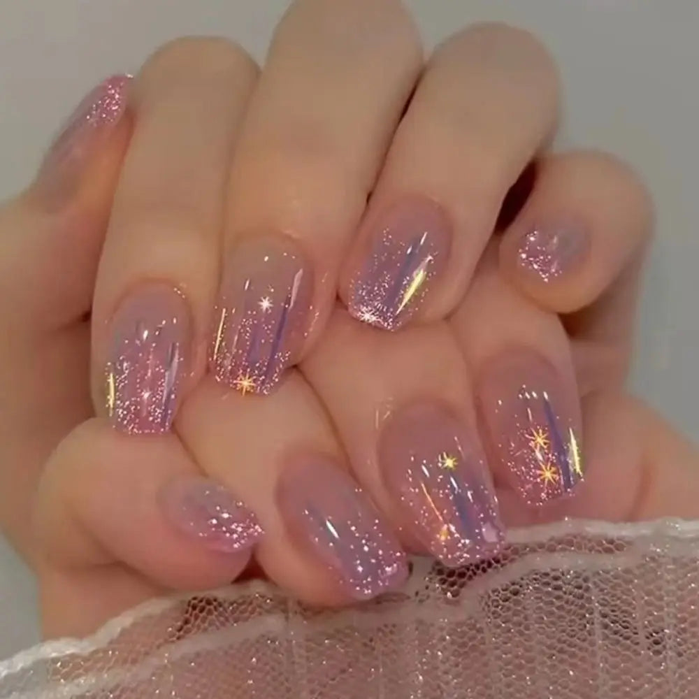 24PCS waterproof French Ombre Press-On Nails