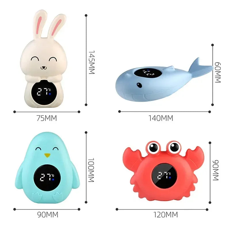 Digital Baby Bath Thermometer – Floating LED Temp Tester with Safety Alarm & Fun Cartoon Design