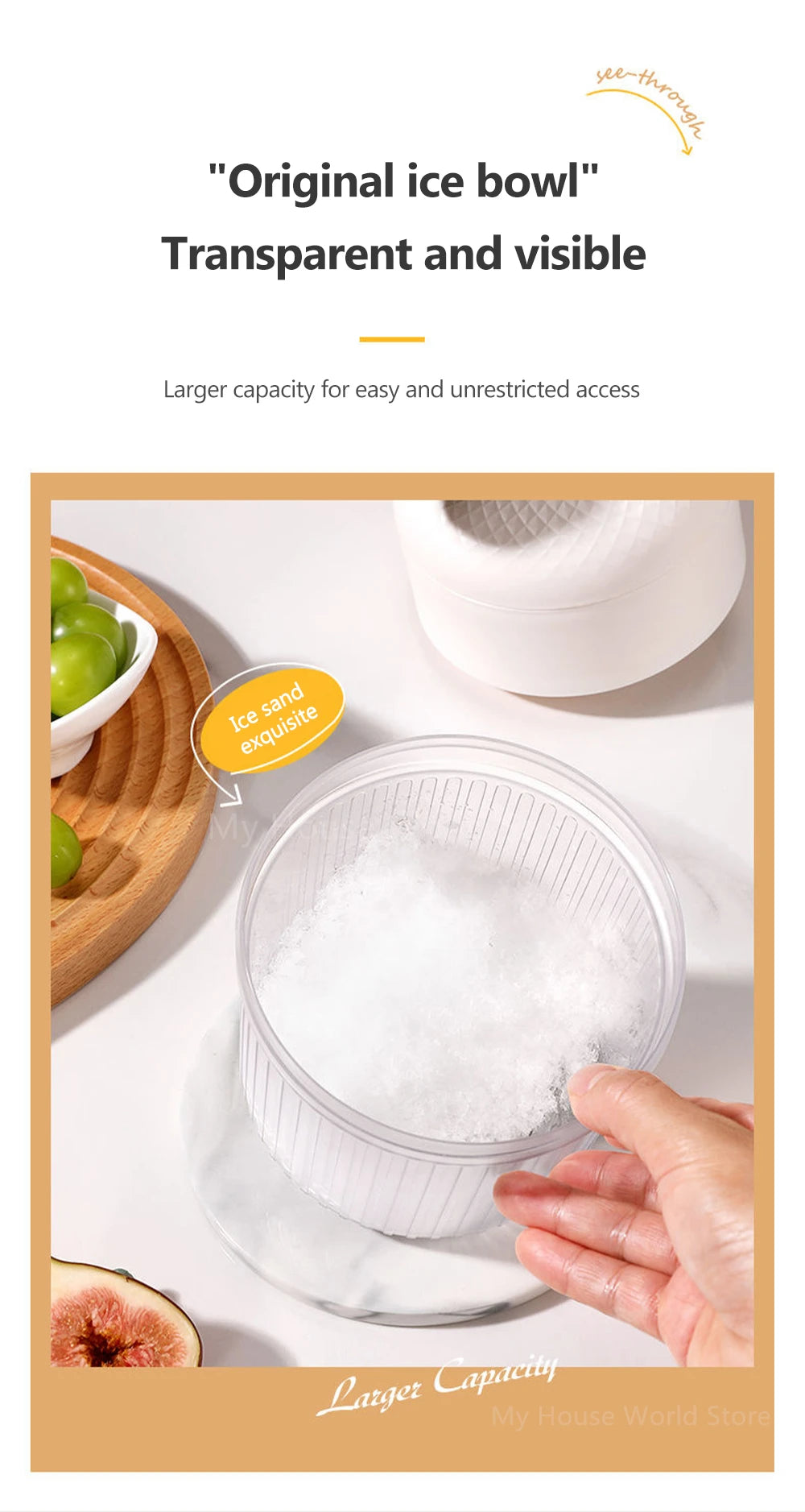 Shaved Ice Machine Mini Ice Crusher Hand Operated Shaved Ice Milkshake Maker Household Portable Small Hail Machine Kitchen Tool
