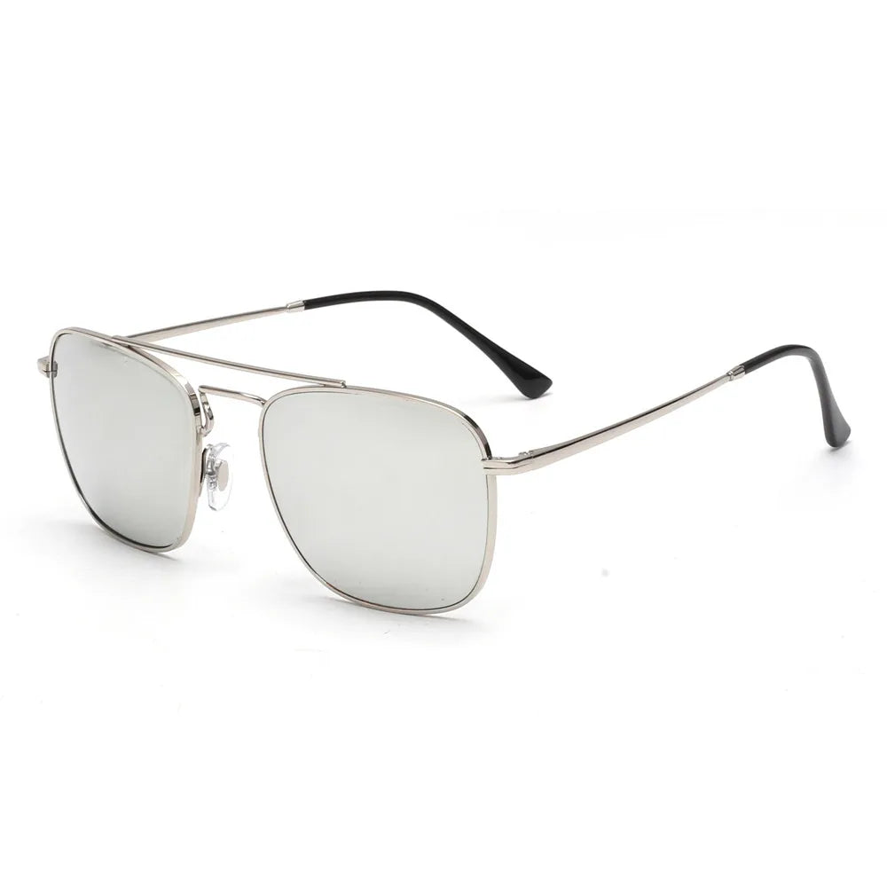 Fashion Glass Lenses Men Women Square Sunglasses Brand Designer Metal Frame UV400
