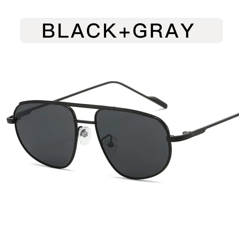 Metal Punk Square Pilot Sunglasses Women Men Luxury Brand Metal Half Frame Sun Glasses Female Gradient Shades Eyewear