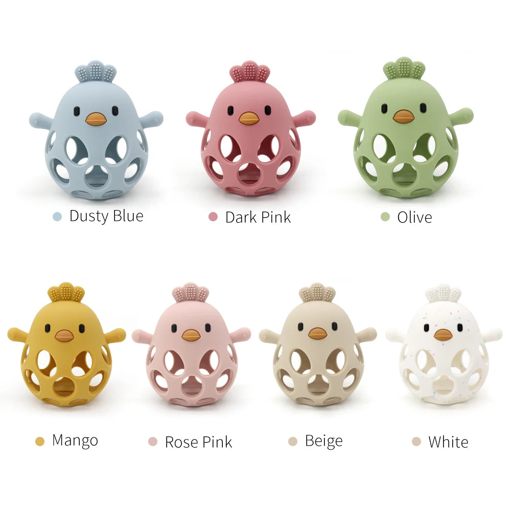 Baby Teether Gloves – Cartoon Chick Silicone Teething Toy for Dental Care & Gum Relief