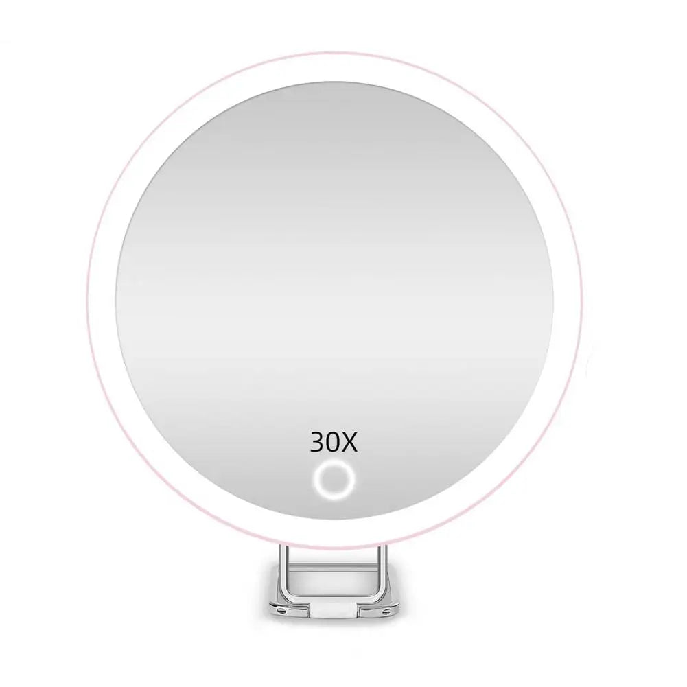 10/20/30X Magnifying Mirror With LED Light Tweezers 360 Degrees Rotary Wall Hanging Desktop Magnified Makeup Vanity Mirror Home