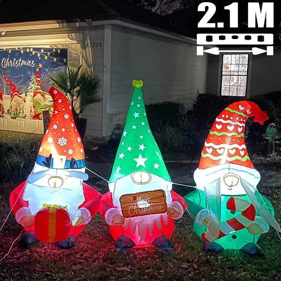 6FT Movable Head Bear Santa Christmas Inflatable Yard Outdoor Decorations with LED Light Blow Up Home Outdoor Holiday Decor