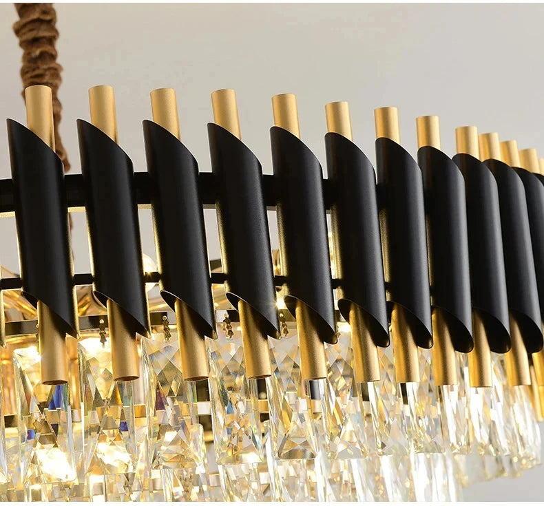 Villa Luxury Living Room Chandelier K9 Crystal Restaurant Pendant Lights Modern Ceiling Chandelier Dining Table Indoor Home Lamp