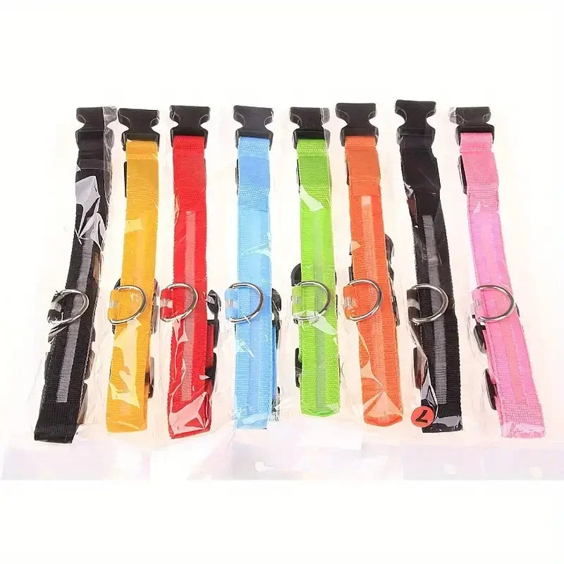 LumiStride™ Illuminated Pet Leash & Collar Set – Luxury Nylon LED Night Safety Duo