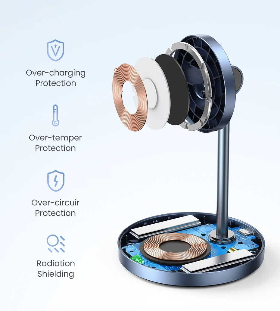 UGREEN Magnetic Wireless Charger Stand 20W Max 2-in-1 Charging Stand For iPhone 15 16 Pro Max/iPhone 14/AirPods Fast Charger