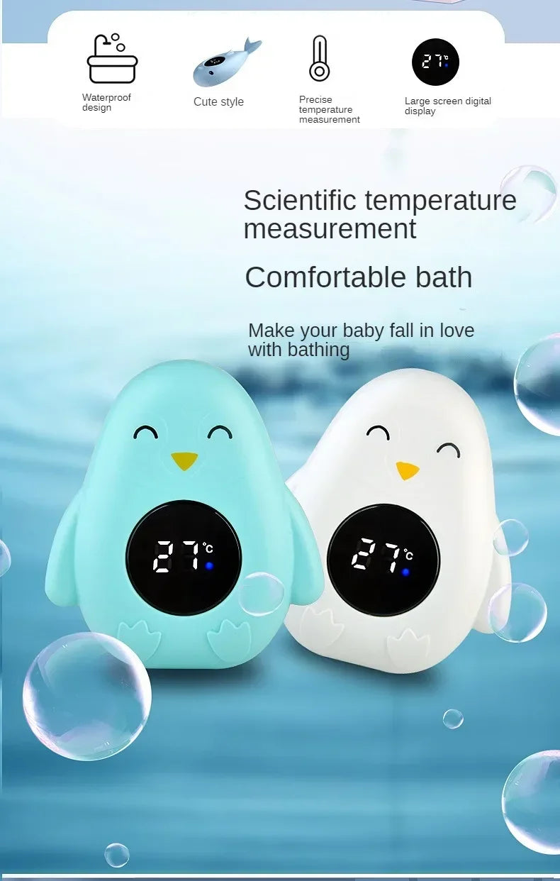 Digital Baby Bath Thermometer – Floating LED Temp Tester with Safety Alarm & Fun Cartoon Design