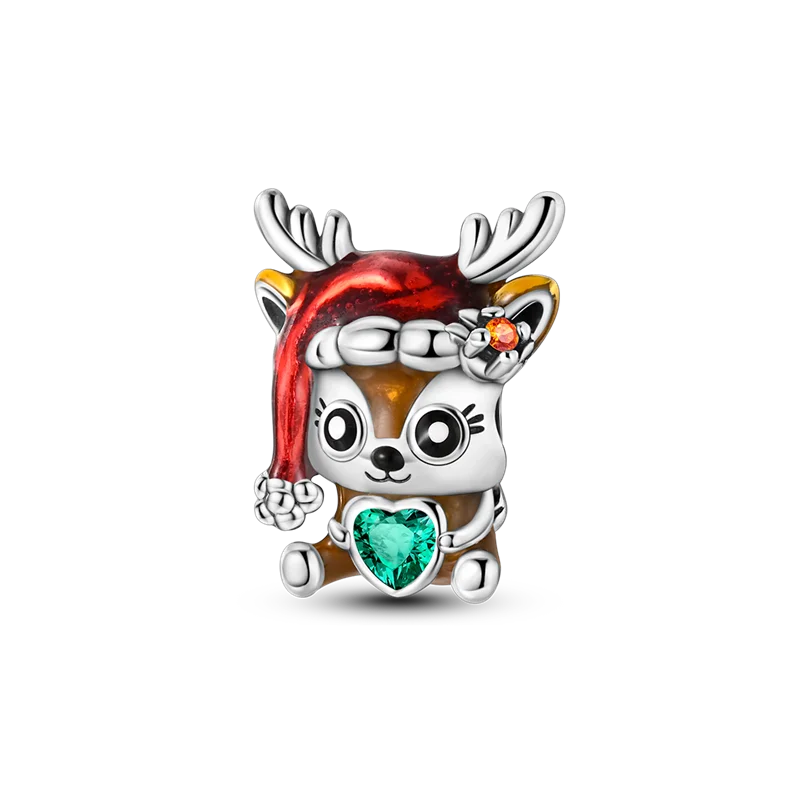 Ladies' Christmas Bead Pendant 925 Pure Silver Snowman Santa Claus Suitable Original Bracelet Exquisite DIY Jewelry Gift