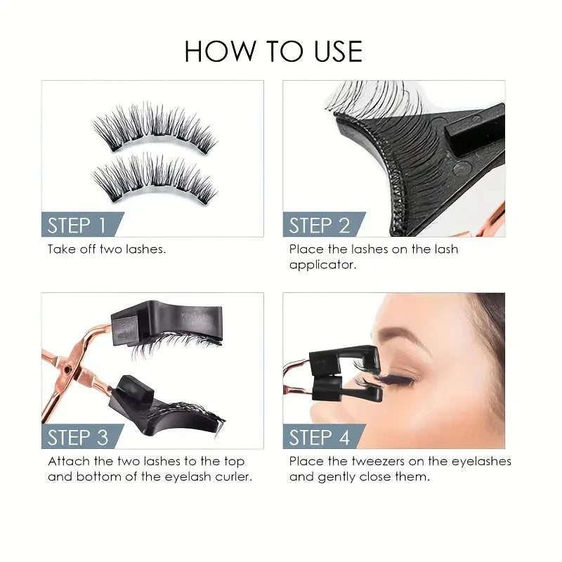 Magnetic Eyelash Kit – 8PCS Reusable Natural Lashes + Tools