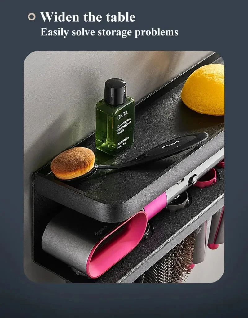 Wall Hairdryer Holder Dyson Airwrap Storage Shelf Makeup Storage Rack Dryer Hair Curler Stand Bathroom Organizer Home Accessory