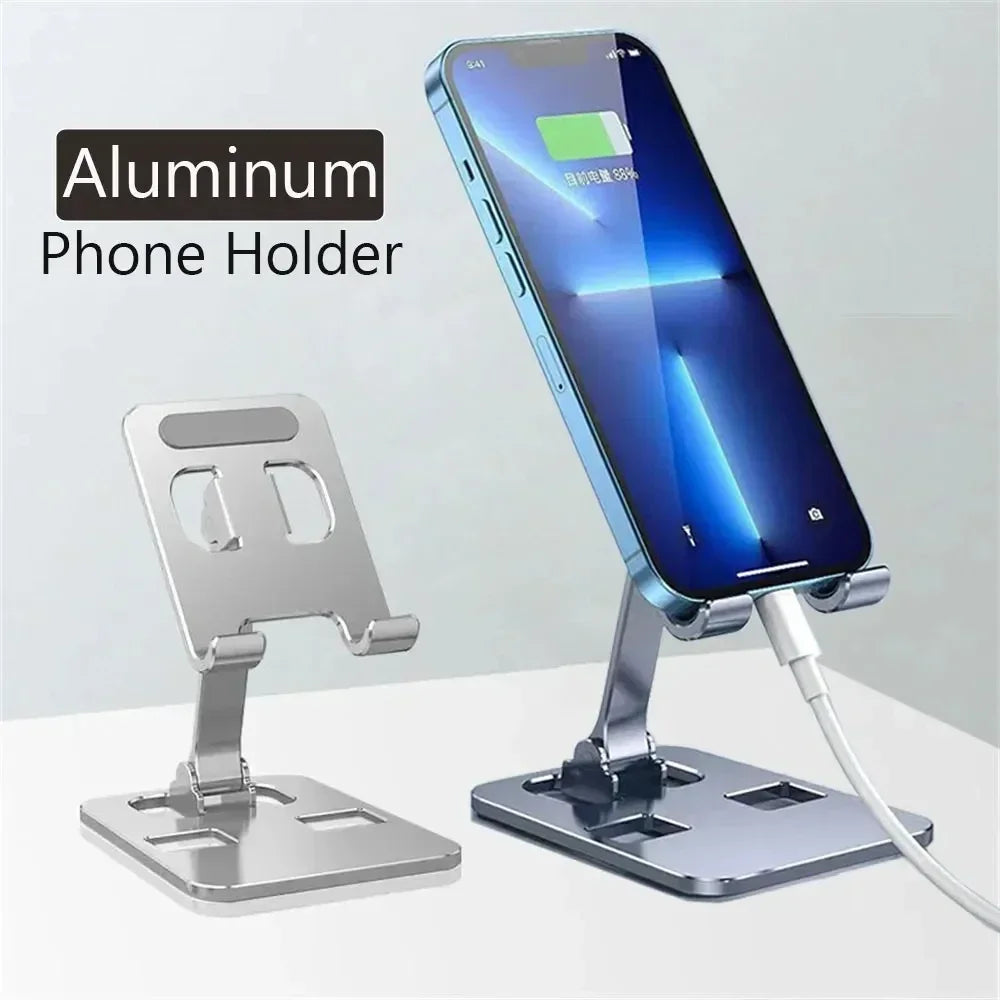 AeroStand™ Universal Aluminum Tablet & Phone Holder – Premium Adjustable Folding Desktop Mount
