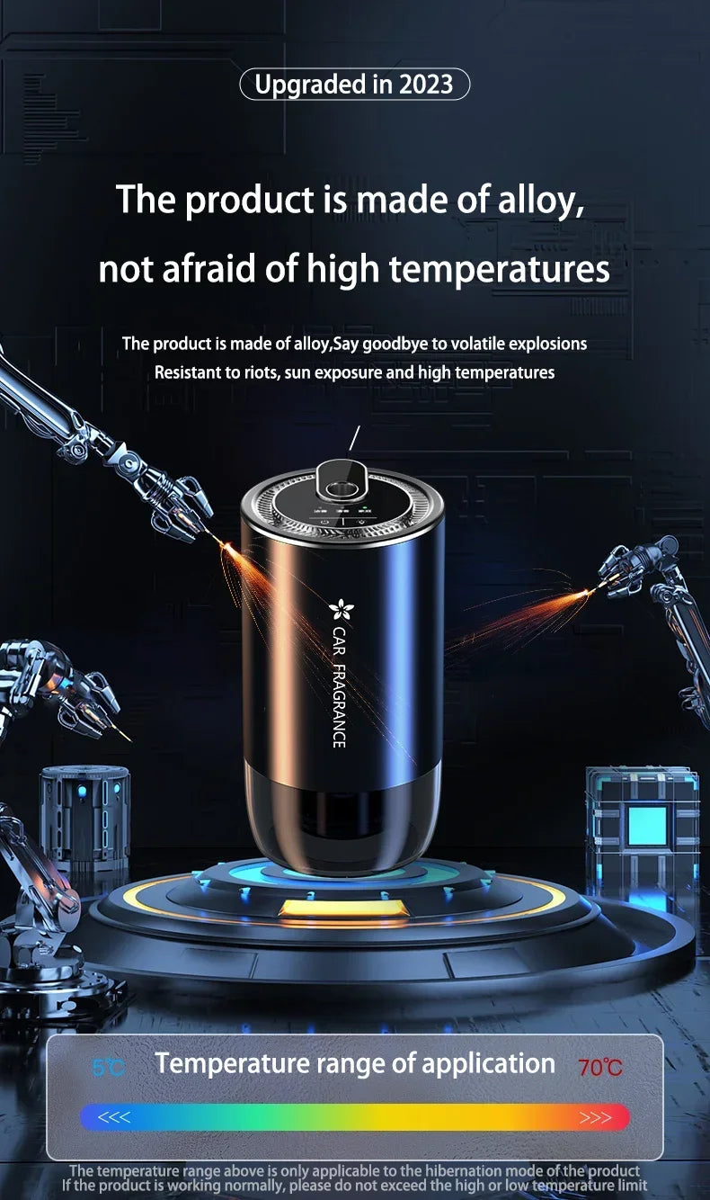 1000mAh Car Air Freshener USB Rechargeable Fragrance Diffuser LED Light Smell Distributor Aromatherapy Scent Air Refresher