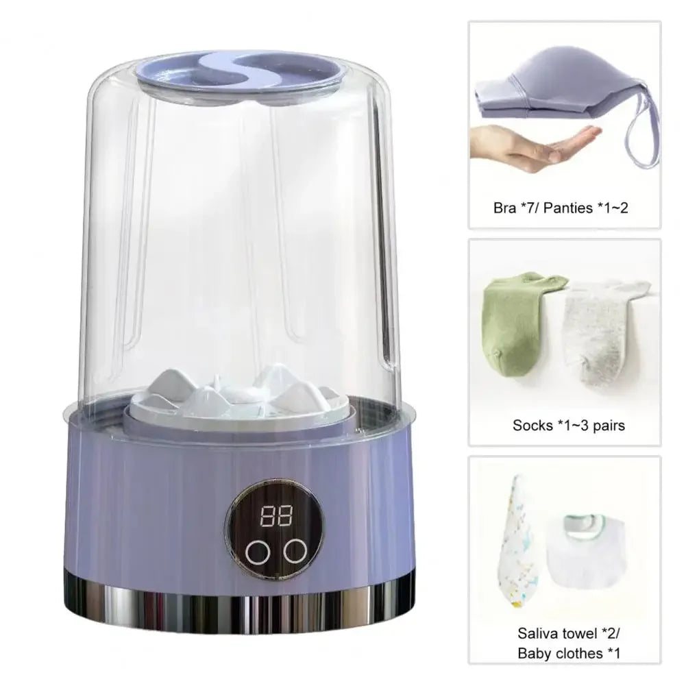 Portable Cordless Washing Machine,USB Rechargeable, Mini Washer For /Underwear/Socks/Baby Clothes Home Travel Laundry Bucket