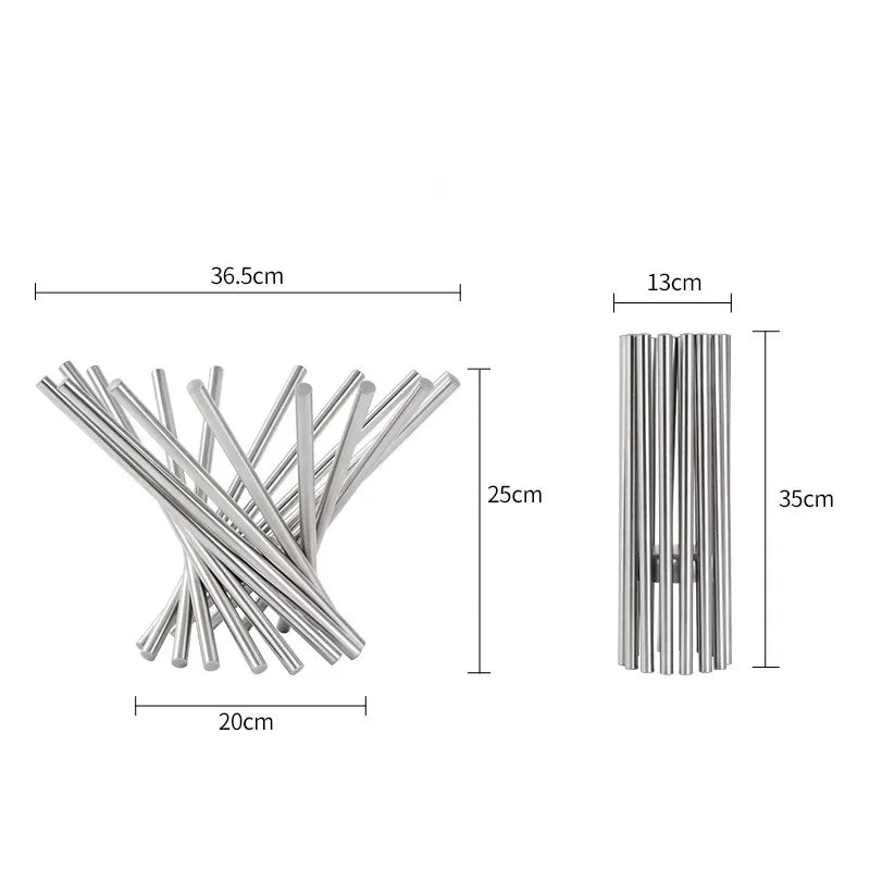 Creative Stainless Steel Fruit Platter for Fashionable Home Office Storage Metal Organizer