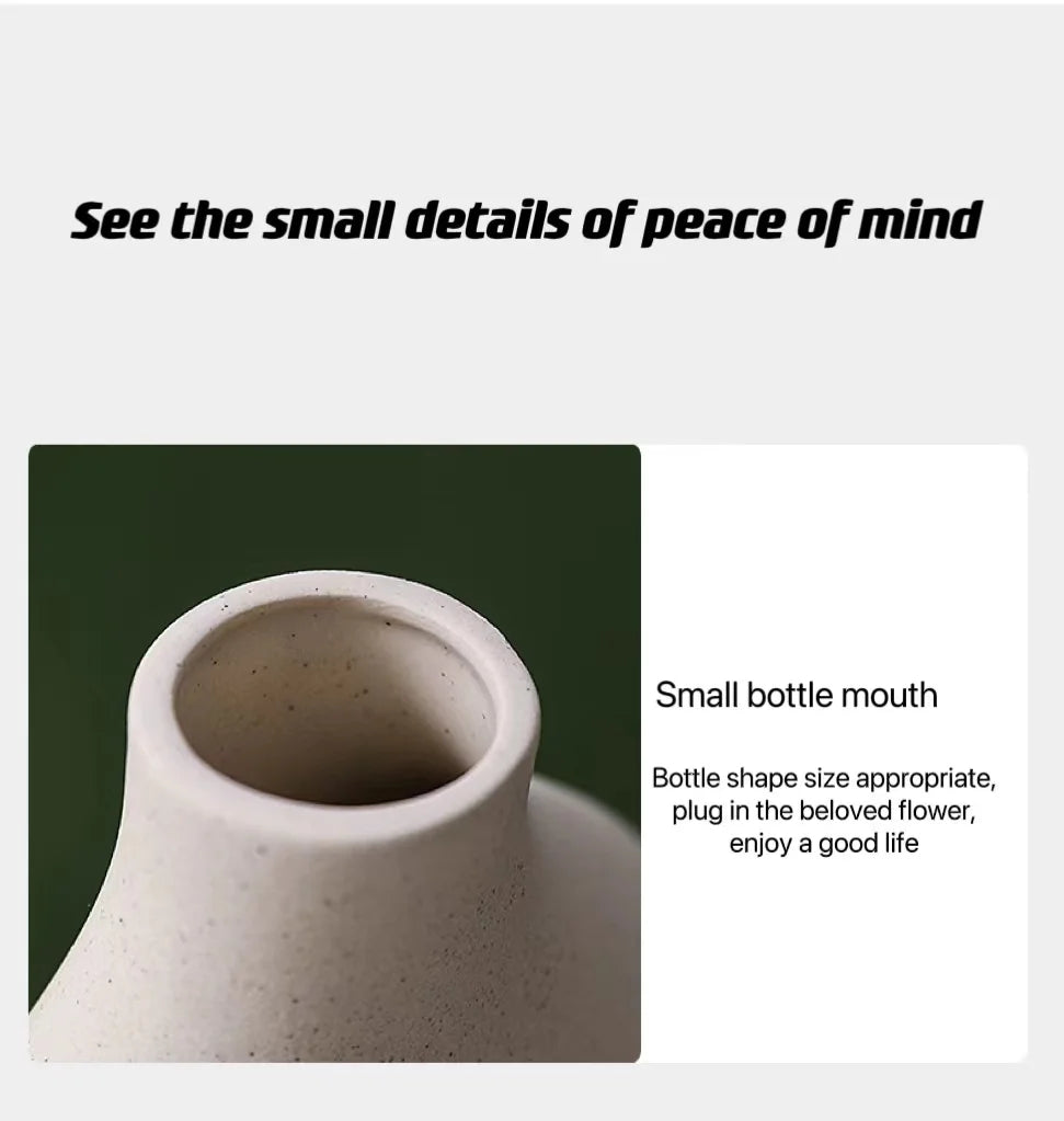 White Ceramic Vase Set of 2 for Modern Home Decor,Boho Donut Vases Nordic Minimalist Decor Vase