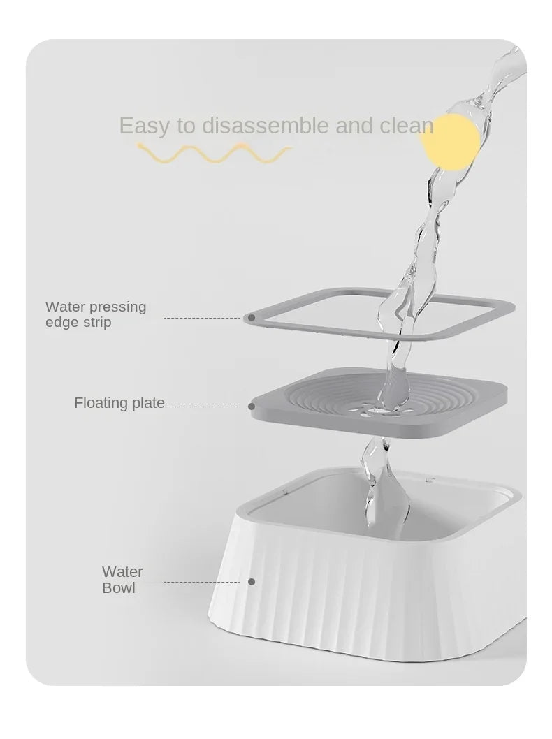 Pet Water Fountain Anti-spill Slow Drinking Dog Water Bowl Filter Non-wet Mouth Removable Pet Water Fountain Pet Supplies