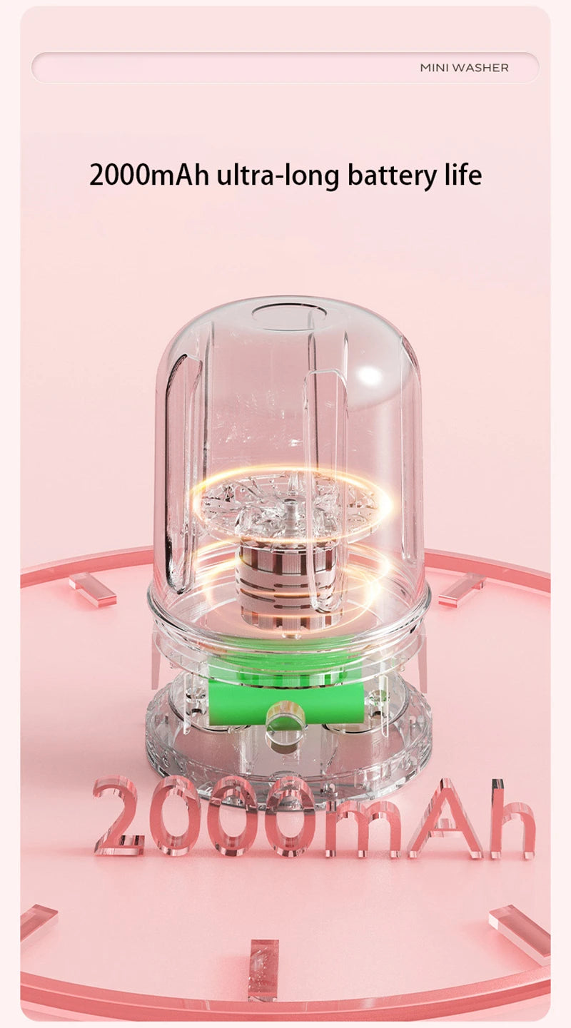 Mini Laundry Cup 1L Wireless Portable Underwear&Socks Automatic Washing Machine Rechargeable For Travel Home Dormitory