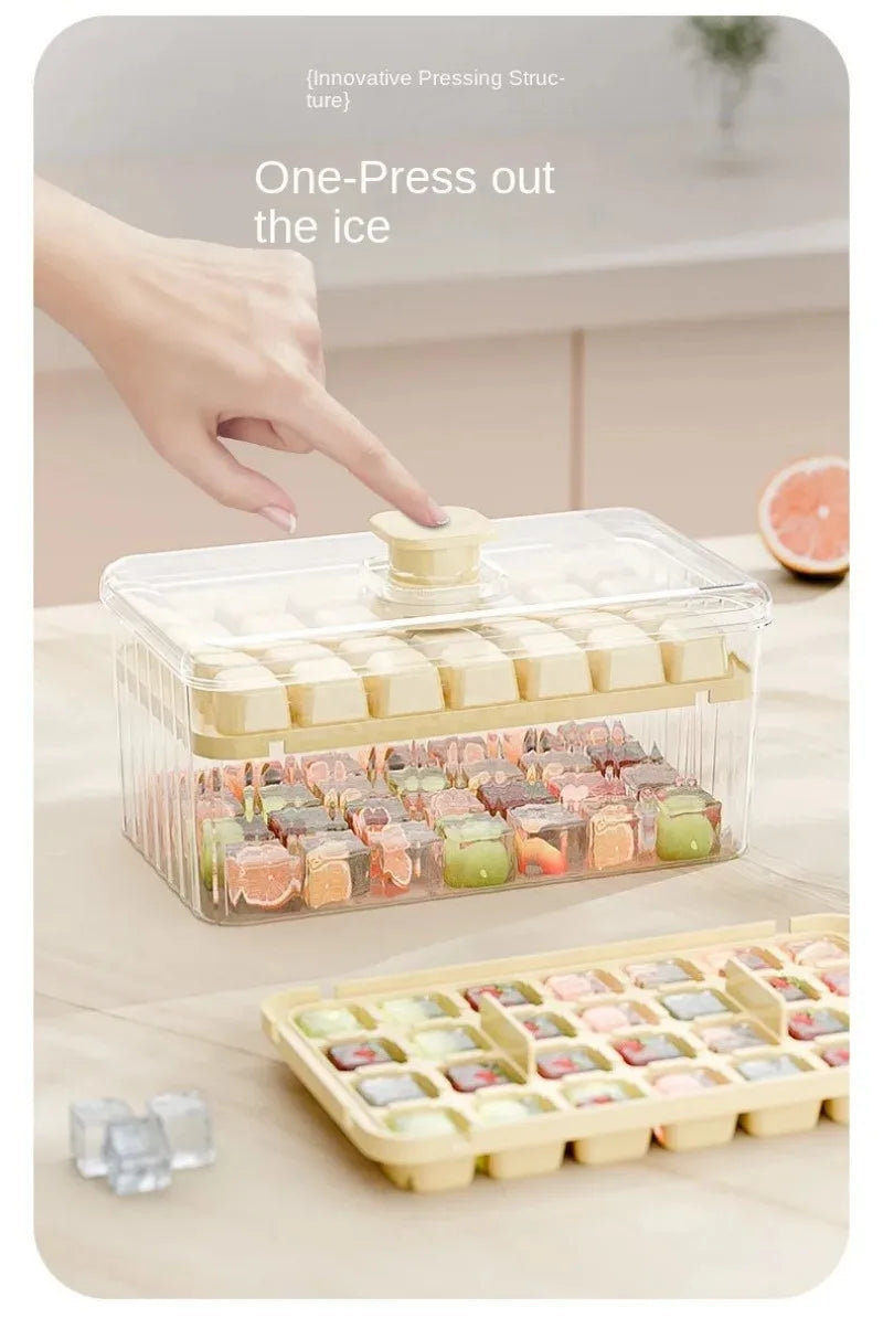 Elegant Ice Storage Tray – Quick-Click Mold for Effortless Ice Making