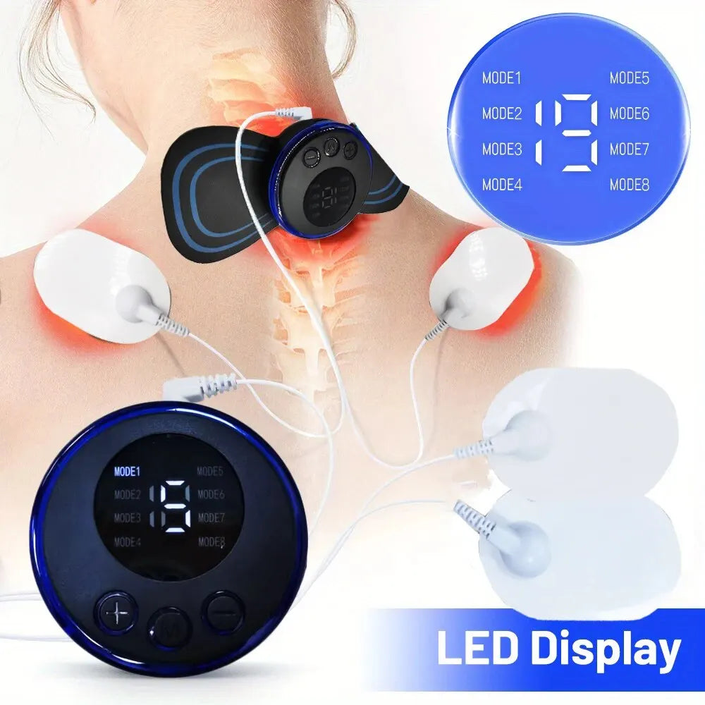 8-in-1 Rechargeable EMS Neck Massager – Relaxation at Your Fingertips