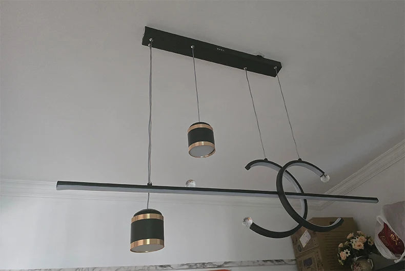 Modern Dining Room Pendant Light LED Smart Remote Control Dining Table Hanging Lamp Luxury Lustre Home Indoor Decor Chandelier