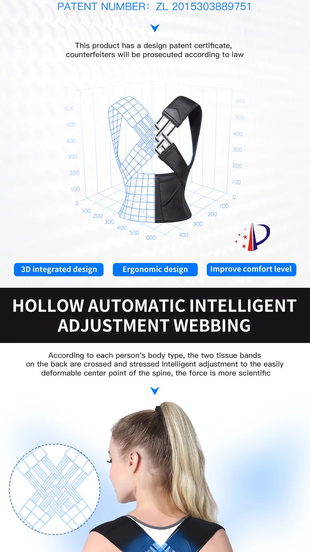 Adjustable Back Posture Corrector Belt Women Men Prevent Slouching Relieve Pain Posture Corrector