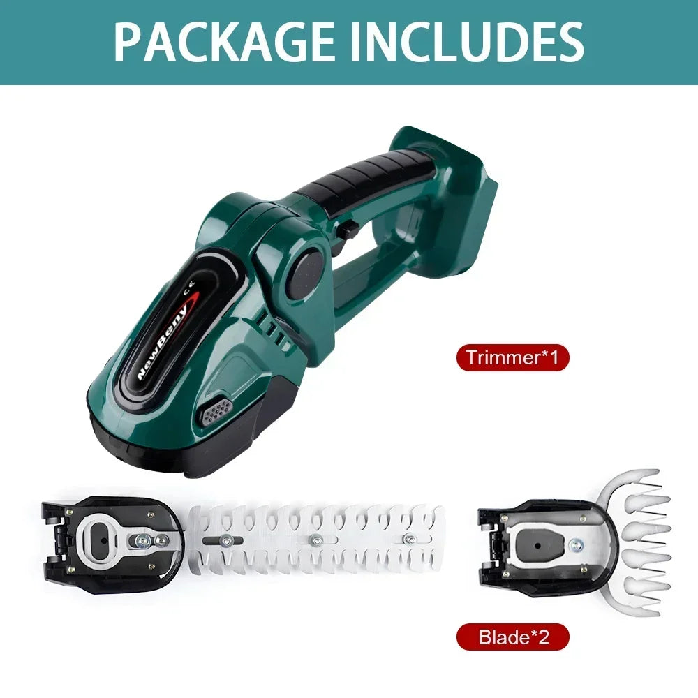 NEWBENY 2 IN 1 Electric Hedge Trimmer Cordless Portable High Power Household Lawn Mower Rechargeable Pruner Weeding Garden Tools