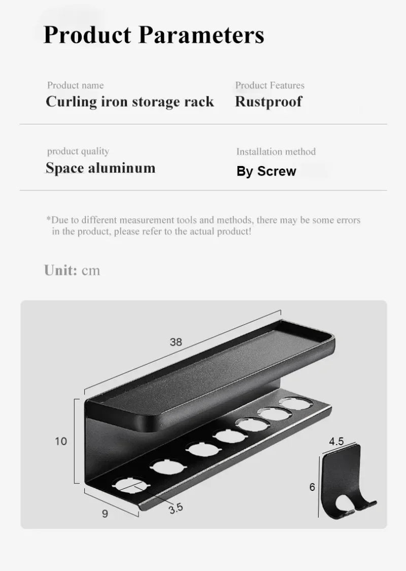Wall Hairdryer Holder Dyson Airwrap Storage Shelf Makeup Storage Rack Dryer Hair Curler Stand Bathroom Organizer Home Accessory
