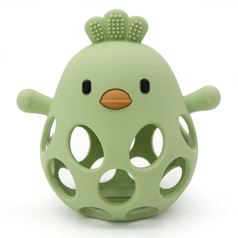 Baby Teether Gloves – Cartoon Chick Silicone Teething Toy for Dental Care & Gum Relief