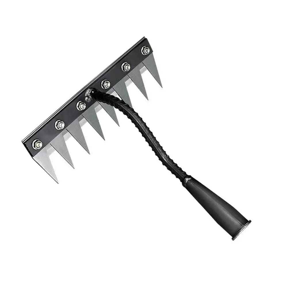 5/6/7/8 Teeth Garden Hand Rake Farm Tool Weeding Scarifier Agricultural Nail Harrow Metal Harrow Garden WeedingTool