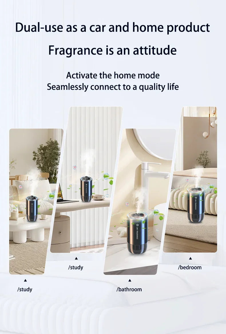 1000mAh Car Air Freshener USB Rechargeable Fragrance Diffuser LED Light Smell Distributor Aromatherapy Scent Air Refresher