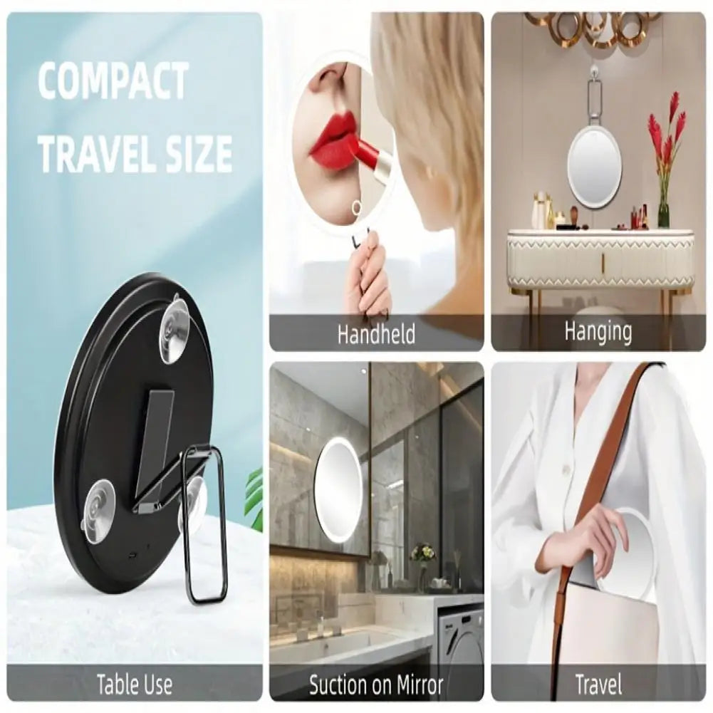 10/20/30X Magnifying Mirror With LED Light Tweezers 360 Degrees Rotary Wall Hanging Desktop Magnified Makeup Vanity Mirror Home
