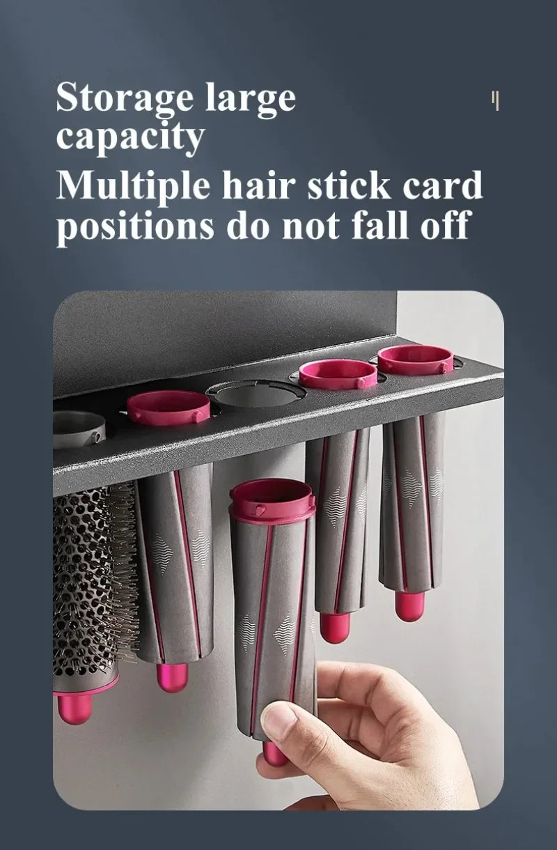 Wall Hairdryer Holder Dyson Airwrap Storage Shelf Makeup Storage Rack Dryer Hair Curler Stand Bathroom Organizer Home Accessory