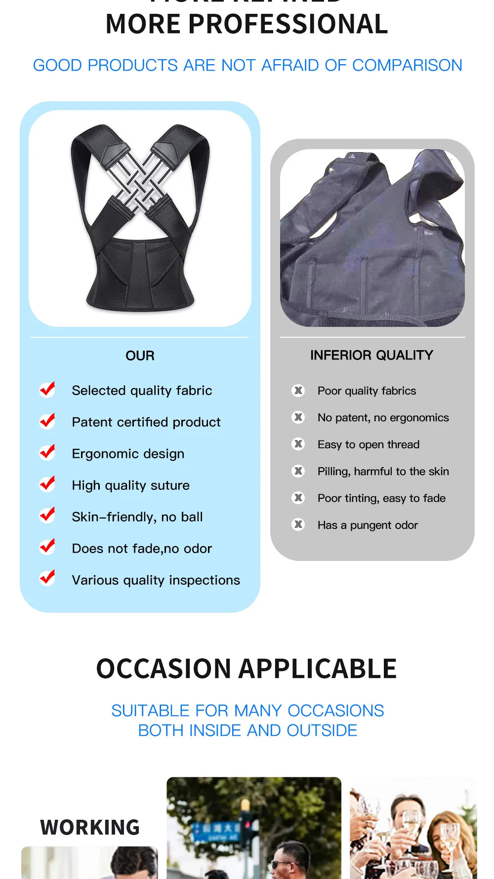 Adjustable Back Posture Corrector Belt Women Men Prevent Slouching Relieve Pain Posture Corrector