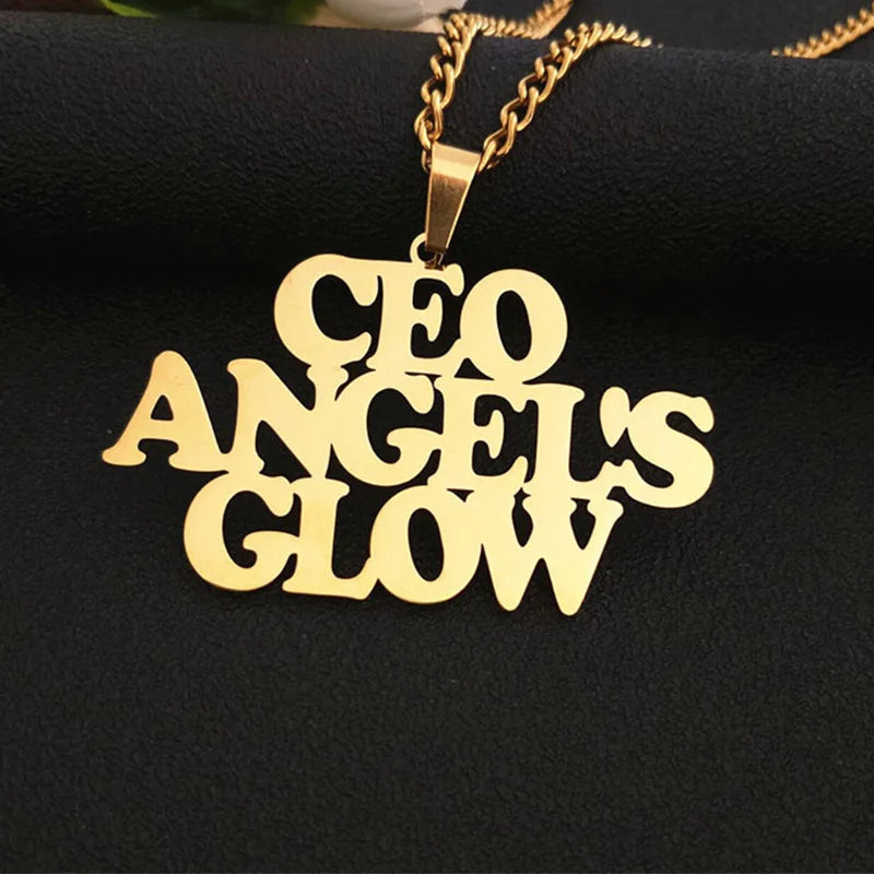 Royal Elegance: Custom Stainless Steel Name Necklace with Crown Pendant & Thick Chain